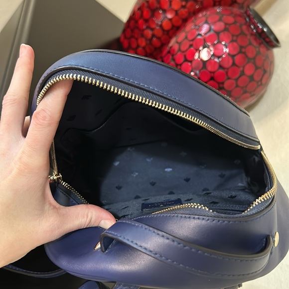 Kate Spade Spice Things Up Camel Sammi Small Leather Backpack - EUC Navy - Picture 15 of 17